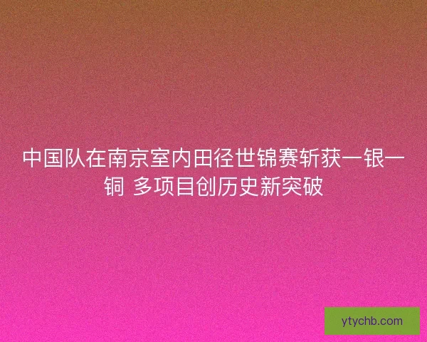 中国队在南京室内田径世锦赛斩获一银一铜 多项目创历史新突破