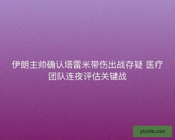 伊朗主帅确认塔雷米带伤出战存疑 医疗团队连夜评估关键战